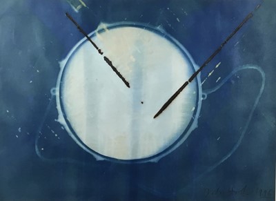 Lot 68 - Charlie Hooker (b.1953), Sky Drum (1996), cyanotype and silver leaf, 100cm x 80cm, purchased from The Contemporary Art Society Market, framed and glazed