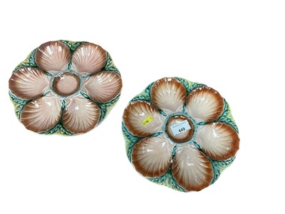 Lot 449 - Pair of Sarreguemines oyster plates