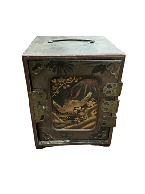 Lot 221 - Late 19th century Japanese Meiji period lacquered cabinet with three drawers