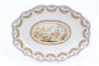 Lot 268 - Antique French faience oval casket of Silverer...