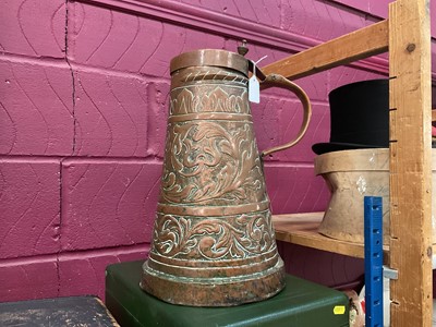 Lot 475 - Large Arts and Crafts copper flagon