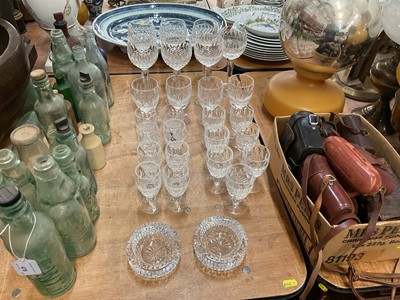 Lot 479 - Seven Waterford crystal Colleen pattern hock glasses, together with other Waterford Colleen pattern glassware and a pair of Waterford crystal ashtrays.