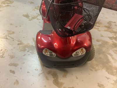 Lot 4 - Red mobility scooter with key,cover and charger