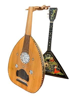 Lot 245 - Handcrafted lute and a balalaika