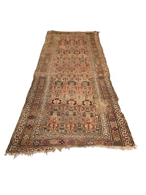 Lot 1410 - Eastern runner with geometric decoration, 294cm x 115cm