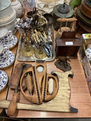 Lot 525 - Group of silver plated ware, other metalwares and sundries.