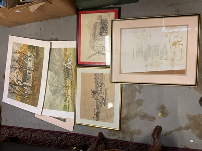 Lot 540 - Small group of equestrian pictures and other pictures and prints.