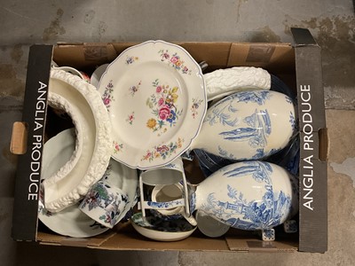 Lot 541 - Group of ceramics to include Royal Crown Derby flower troughs, vases and other items.