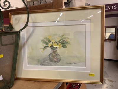 Lot 744 - Watercolour still life study of flowers in a vase.