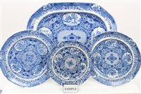 Lot 284 - Early 19th century Spode blue and white 'Net...