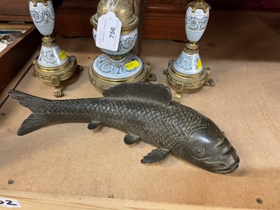 Lot 757 - Bronze model of a Koi Carp