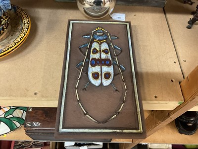 Lot 761 - Glazed studio pottery wall plaque in the from of an insect