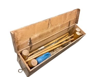 Lot 800 - Vintage croquet set in pine box