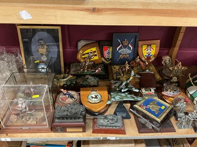 Lot 774 - Group of military models, figures of soldiers, model aircraft and sundries.