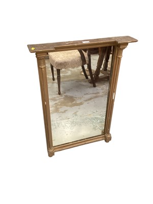 Lot 1421 - Regency gilt framed pier mirror with colomn decoration 83.5 x 60.5cm