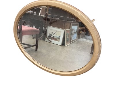 Lot 1425 - Large oval wall mirror in gilt frame, 118cm x 96cm