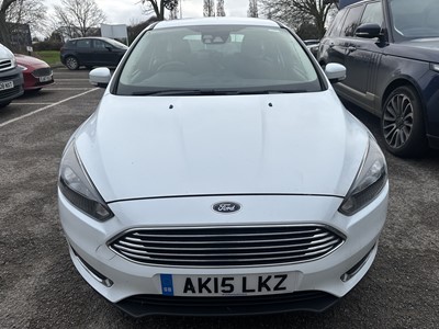 Lot 2 - 2015 Ford Focus Titanium, 1.0 petrol, manual, 5 door hatchback, reg. no. AK15 LKZ, finished in white with a black cloth interior. Offered by direction of executors, this two owner car has covere...