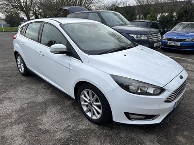 Lot 2 - 2015 Ford Focus Titanium, 1.0 petrol, manual, 5 door hatchback, reg. no. AK15 LKZ, finished in white with a black cloth interior. Offered by direction of executors, this two owner car has covere...