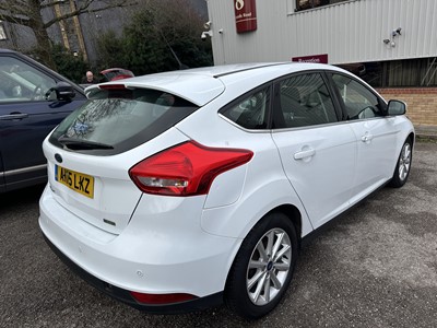 Lot 2 - 2015 Ford Focus Titanium, 1.0 petrol, manual, 5 door hatchback, reg. no. AK15 LKZ, finished in white with a black cloth interior. Offered by direction of executors, this two owner car has covere...