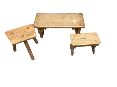 Lot 1427 - Three old pine stools