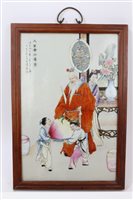 Lot 289 - Chinese famille rose porcelain plaque - boldly...