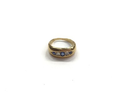 Lot 1120 - 18ct gold sapphire and diamond five stone ring