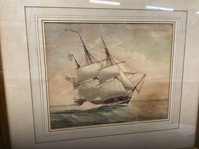 Lot 571 - William Huggins (1820-1884) handcoloured marine engraving, 20 x 24cm