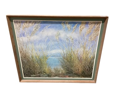 Lot 572 - Richard Mason, oil on board study of reeds, signed and dated 77, in painted wood frame.