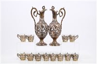 Lot 305 - Pair 19th century French decanter jugs with...