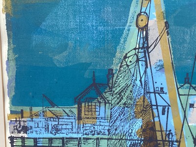 Lot 1235 - Henry Collins (1910-1994) signed limited edition screenprint - Harwich, dated Jan. 1965, 1/8, inscribed in pencil, 49cm x 65cm, in glazed frame
