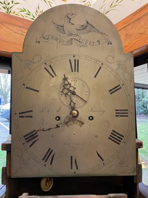 Lot 600 - George III 8-day longcase clock with silvered dial, by R & J Lavery, Taunton