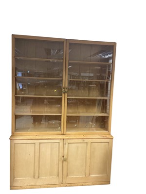 Lot 1311 - Large pine two height cabinet