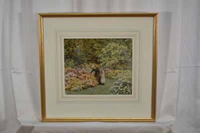 Lot 1349 - Helen Allingham (1848-1926) watercolour - 'Azaleas at Kew', signed, 20.5cm x 24.5cm, in glazed gilt frame.