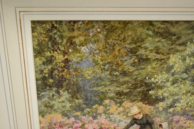 Lot 1349 - Helen Allingham (1848-1926) watercolour - 'Azaleas at Kew', signed, 20.5cm x 24.5cm, in glazed gilt frame.