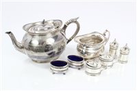 Lot 315 - 1930s Silverer five piece condiment set with...