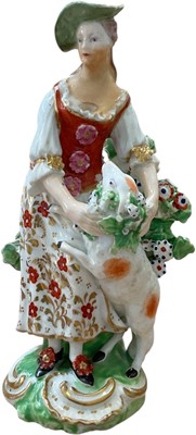 Lot 5089 - Derby figure of a shepherdess, circa 1820