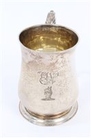 Lot 317 - Georgian white metal mug of baluster form,...