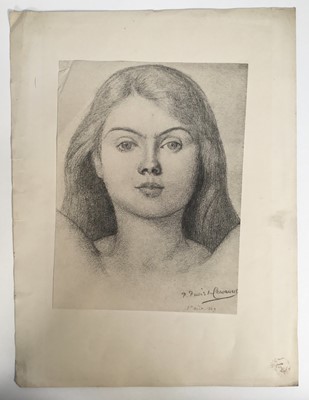 Lot 97 - Pierre Puvis de Chavannes lithograph - L'Esperance, blindstamp to mount bottom right, published 1898 in L'Estampe Moderne, unframed