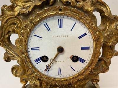 Lot 631 - 19th century French ormolu mantel clock, signed H. Rochat, Paris