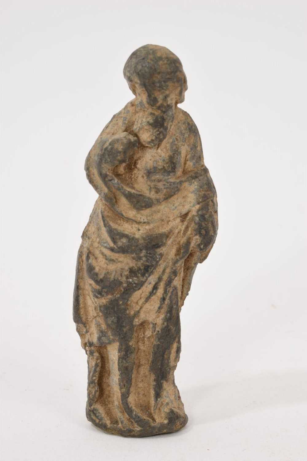 Lot 868 - Roman bronze or lead votive figure, collectors mark to base