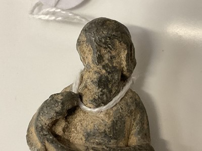 Lot 868 - Roman bronze or lead votive figure, collectors mark to base