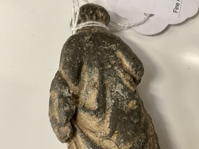 Lot 868 - Roman bronze or lead votive figure, collectors mark to base