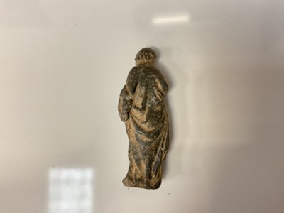 Lot 868 - Roman bronze or lead votive figure, collectors mark to base