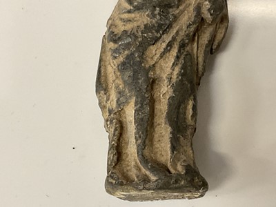 Lot 868 - Roman bronze or lead votive figure, collectors mark to base