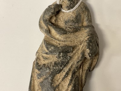 Lot 868 - Roman bronze or lead votive figure, collectors mark to base
