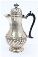 Lot 322 - Victorian Silverer coffee pot of baluster form,...