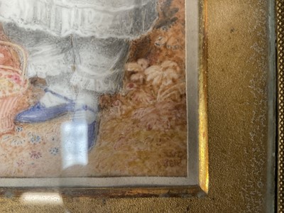 Lot 852 - William Douglas (1780-1832) miniature watercolour on ivory depicting three children