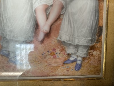 Lot 852 - William Douglas (1780-1832) miniature watercolour on ivory depicting three children