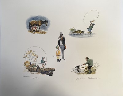 Lot 104 - Norman Thelwell (1923-2004) signed print - Country Pursuits, numbered 585/2500, 28cm x 321cm, unframed