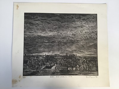 Lot 317 - Dave Gunning (Contemporary) etching - Bilston Steelworks in 1978, signed in pencil, titled, numbered and dated '91, 27cm x 32cm, unframed